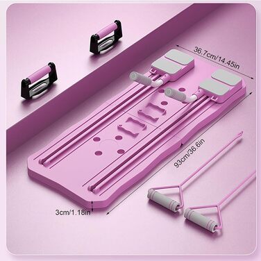 Дошка для пілатесу LCBDYLR, тренажер для живота 5-в-1, багатоцільова, складана, дошка для реформування пілатесу для дому, (троянда)