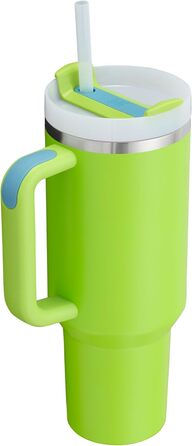 Термокружка STANLEY Quencher H2.0 з нержавіючої сталі, вакуумна ізоляція, кришка та трубочка, 1,2 л, яскраво-жовта, для води, чаю, кави та смузі