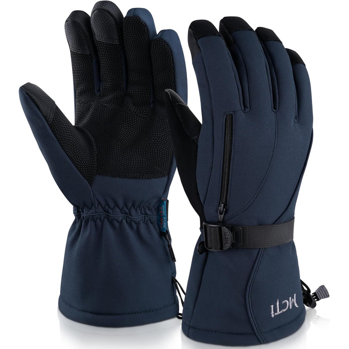 Рукавички лижні чоловічі Thinsulate Windproof зимові (Navy, L)