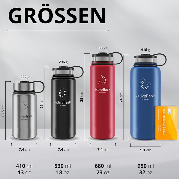 Пляшка ACTIVE FLASK 950 мл нерж. сталь, без бісфенолу А, герметична, ізольована