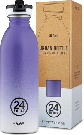 Пляшка для води 24Bottles Urban Purple Rhythm 500 мл, нержавіюча сталь, спортивна кришка
