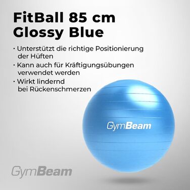 М'яч для вправ GymBeam 85 см з насосом синій