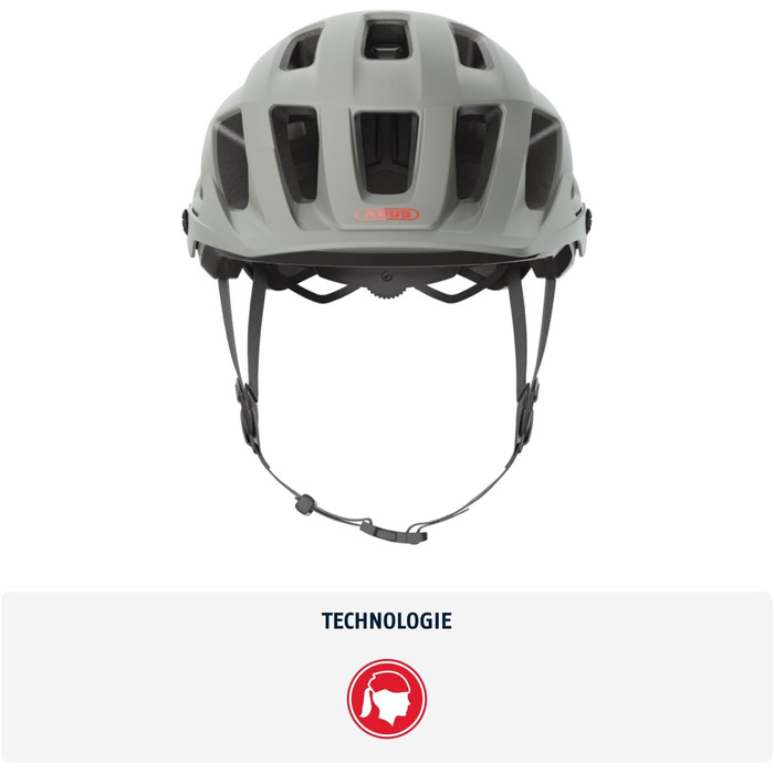 Велошолом ABUS Moventor 2.0 для MTB, All-Mountain, сіро-крейдяний, розмір L (57-61 см), для чоловіків і жінок, комфортний