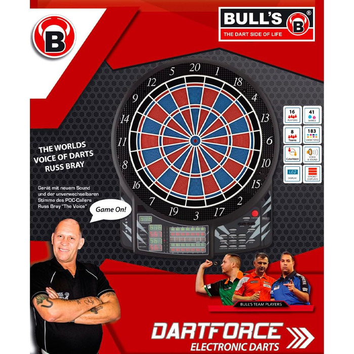 Дартс електронний BULL'S Dartforce Russ Bray, турнірний, багатобарвний