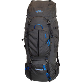 Рюкзак для туризму Tashev Outdoors Mount 100+20 л, фронтальний і верхній вхід, для жінок і чоловіків, з дощовиком, синьо-сірий, вироблено в ЄС