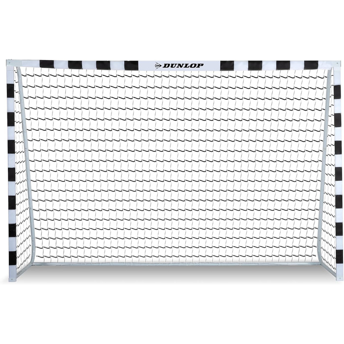 Футбольні ворота Dunlop 300x200x90 см, металеві, для тренувань, для всіх вікових груп, легке складання, чорні/білі