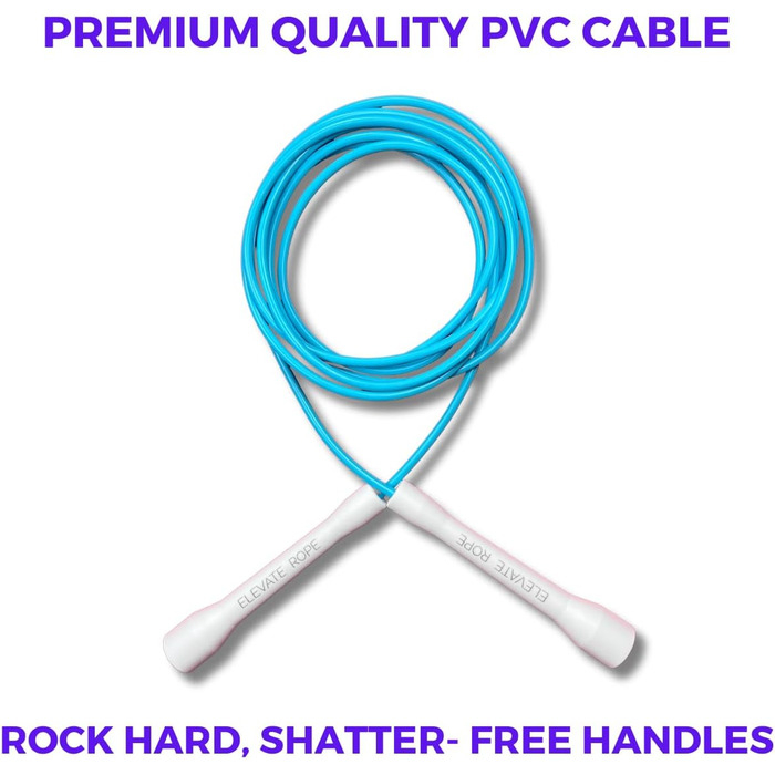 Скакалка Elevate Speed Rope MAX професійна, міцний ПВХ з нейлоновим осердям, 5 мм, довжина до 3 м, надміцні ручки