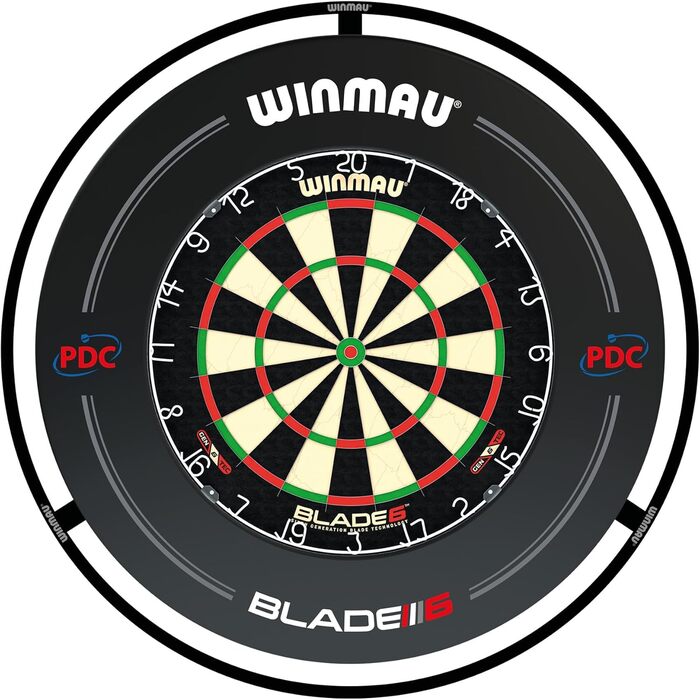 Набір дартбордів WINMAU Blade 6 зі світлодіодною, об'ємною та очеською лінією