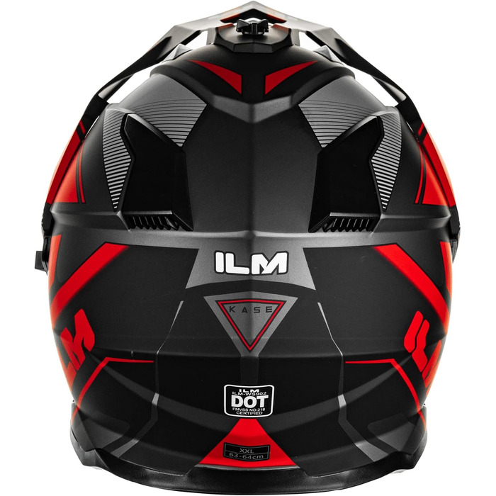 Мотошолом IL Dual Sport Adventure WS902 з сонцезахисним візором, Pinlock, ECE, для кросу, ATV, червоно-чорний, розмір S