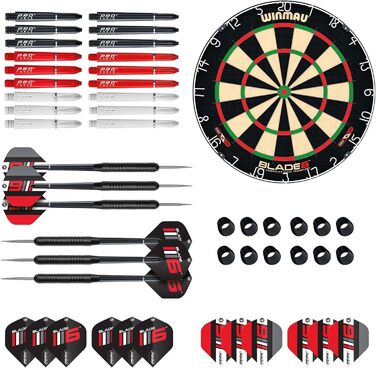 Дошка для дартсу WINMAU Blade 6 Prof. Bristle з аксесуарами (2 набори дротиків)