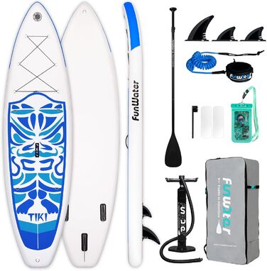 SUP дошка FunWater TIKI-BLUE надувна, з аксесуарами