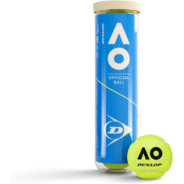 Тенісні м'ячі DUNLOP Australian Open для ґрунту, хардкорту та трави, 4 шт.