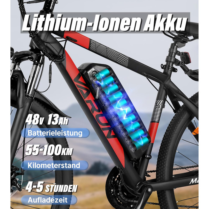 Електровелосипед  VARUN E Bike 27.5 E-Mountain 250Вт, 48V13Ah, LCD, 21 швидк.