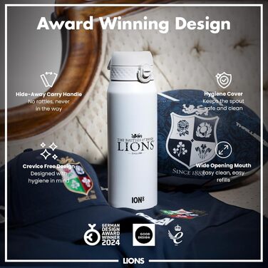 Термос-бутилка ION8 750 мл, вакуумна, з нержавіючої сталі, ізольована, BPA-free, герметична, для напоїв, британський бренд