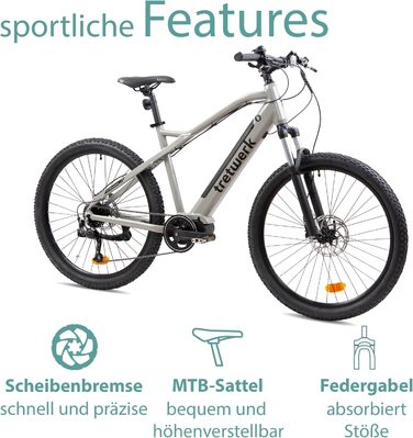 E-MTB Commander 9, задній двигун 250 Вт, ступінчастий Shimano (сірий), 27.5