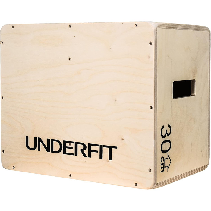 Пліометрична коробка UNDERFIT Wood 50x40x30 см - настроювана для дому