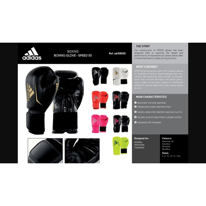 Боксерські рукавички adidas Speed, спортивні, для тренувань