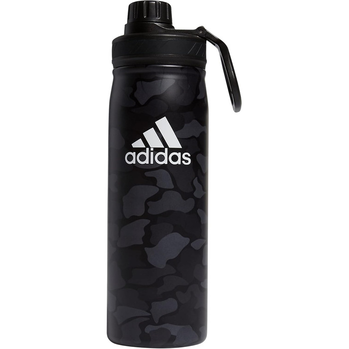 adidas термобутилка 600 мл, подвійні стінки, ізольована, нержавіюча сталь 18/8, для гарячих і холодних напоїв, Nomad Camo сірий/чорний/білий