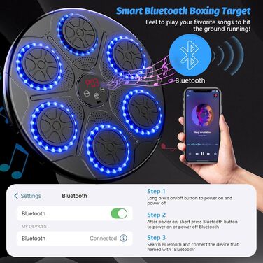 Так Boom Musi Bluetooth боксерський махін, Електронна музика Boxmashine, Розумна музика Boxmashine, Боксерське обладнання для тренування коробки, Настінна мішень Боксерський Mahine (H)