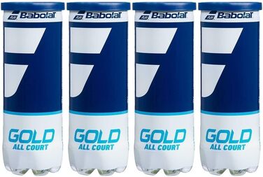 Тенісні м'ячі Babolat Gold All Court, 12 шт. (4 туби по 3 м'ячі), універсальні для всіх типів покриття