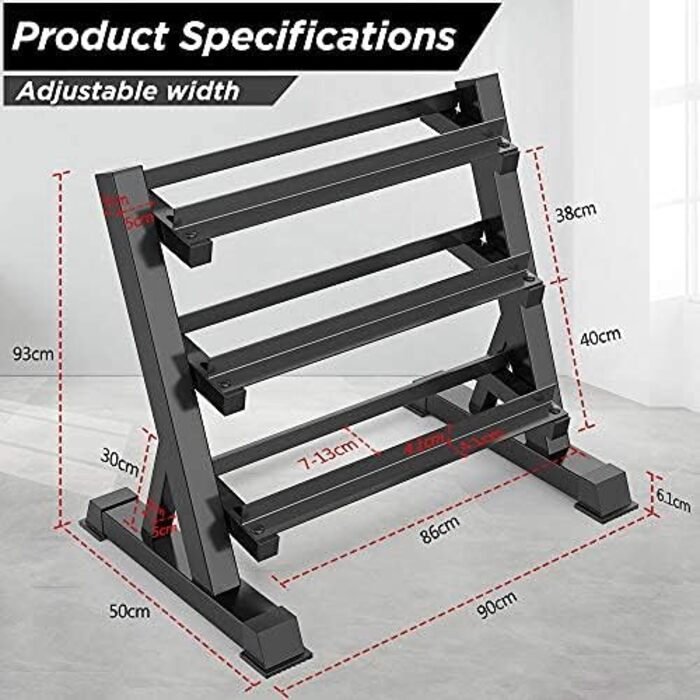 Стійка для гантелей Dripex, 90x50x93см, регульована, 500 кг