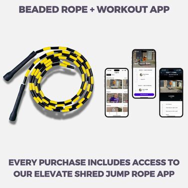 Професійна скакалка Elevate Rope з перлинами, 3 м, регульована, якісні перлини і полімерний шнур, для фрістайлу, кардіо і трюків, для всіх рівнів, для дому та вулиці