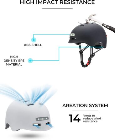 Універсальний спортивний шолом для дорослих Fahhradhelm/E-Scooter – ABS+EPS, 11 вентиляцій, знімна підкладка, регулювання, для велосипеда, електросамоката, скейтборду