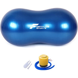 М'яч для вправ Fortitude Sports з арахісом 45x90 см Anti-Burst Blue