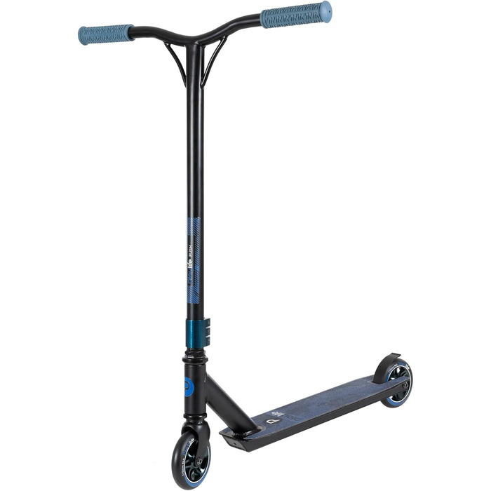 Трюковий самокат Playlife Push Blue, чорний/синій, колеса 110мм 84A, підшипники ABEC 7