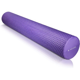 Довжиною 90 см - Pilates Roller Fascia Yoga Roller - Поролоновий ролик для фітнесу спини - Масажний ролик Кольори 90x15см Фіолетовий