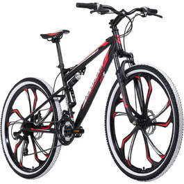 Гірський велосипед KS Cycling Scrawler 27,5'' чорний-червоний, повна підвіска