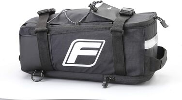 Велосумка FISCHER 2в1 на багажник, рюкзак, регульований ремінь, з відбивачами, кріпленням для шолома та насоса, вантажопідйомність 3 кг, чорна
