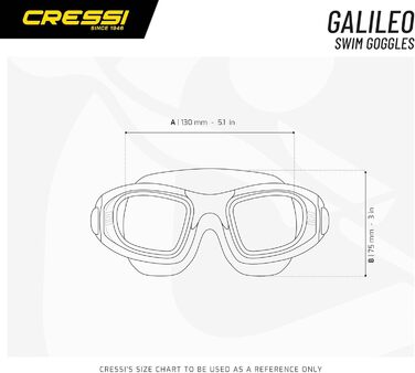 Окуляри Cressi Galileo, загартовані лінзи, один розмір, прозорий/білий