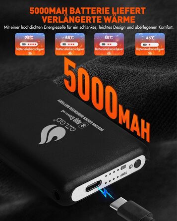 Шкарпетки з підігрівом 2024, 6000 mAh, унісекс, для активного відпочинку