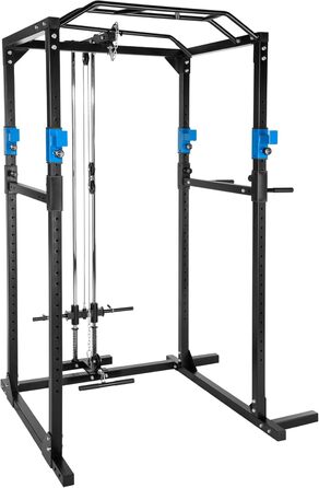 Силова станція tectake Power Rack для фітнесу, турнік подвійний, міцна сталева рама