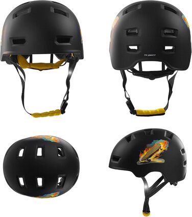 Шолом Crazy Safety Rampage Orange Schlange для велосипеда, скейтборда, роликів і BMX, регульований, розмір M (54-57 см), для чоловіків, жінок і дітей