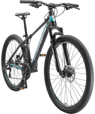 Алюмінієвий гірський велосипед BIKESTAR Hardtail Shimano 21 швидкісна передача, дискове гальмо 27,5 дюймові шини 14, 16, 18 дюймова рама Alu MTB СПРОБУЙТЕ 16-дюймовий кадр без ризику (16-дюймовий кадр, чорно-синій)