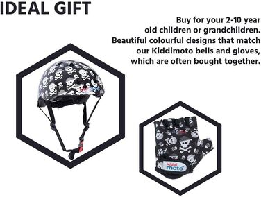 Дитячий велосипедний шолом Kiddimoto Skullz/Pirat, спортивний шолом для скейта, самоката, біговела, розмір M (53-58 см)