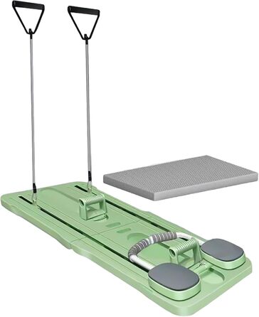 Реформатор Машина для пілатесу Компактний реформатор Машина для пілатесу Багатофункціональна дошка для реформаторів пілатесу Портативна дошка для вправ зі скакалкою, ручка для тренувань вдома (зелена)