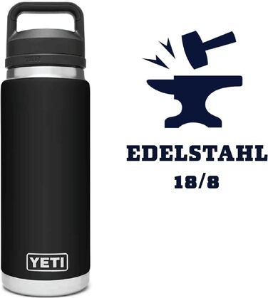 Термобутилка YETI Rambler з кришкою Chug, чорна, 760 мл
