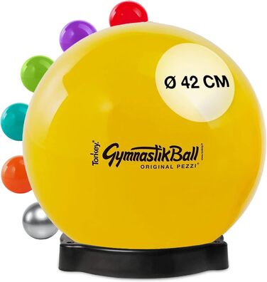 М'яч для сидіння PEZZI Original Pezzi Ball 42см жовтий з мискою