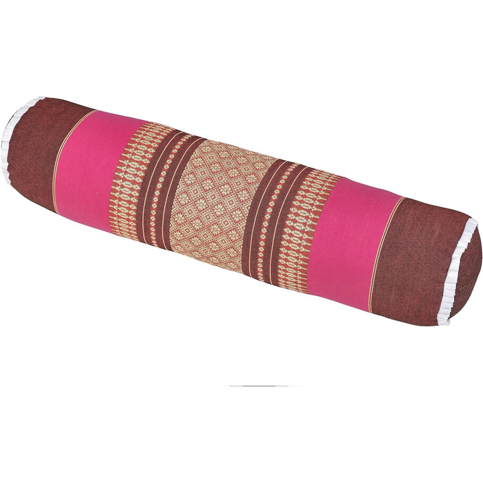 Подушка тайська Handelsturm 50x13 з наповнювачем Kapok Yoga Bolster Yoga Pillow Roll Solid Pillow Roll (тайський візерунок) (бордовий і рожевий)