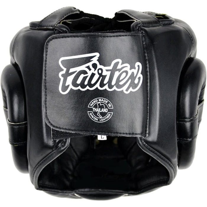 Захист голови Fairtex HG13 з діагональним оглядом, для шнурівки, захист голови для тайського боксу, K-1 MMA (чорний / червоний, M)