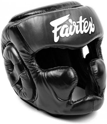 Захист голови Fairtex HG13 з діагональним оглядом, шнурівкою, захистом голови для тайського боксу, K-1 MMA Black XL