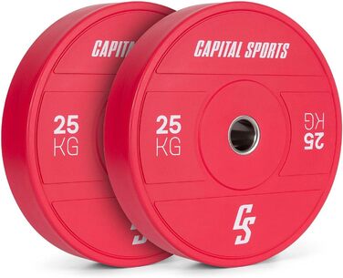 Пластини ваги Capital Sports Nipton 2021 2x25кг, 50.4мм, черв.