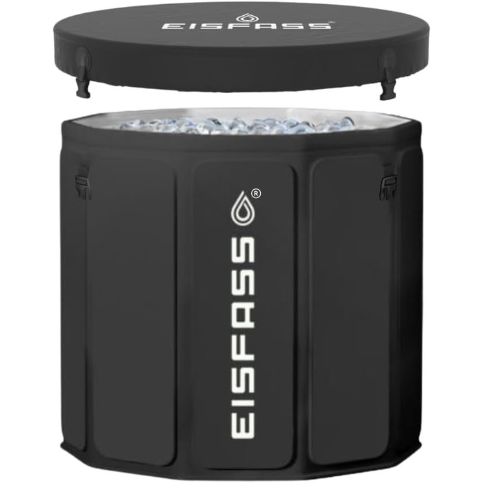 Преміум льодяна ванна Eisfass Easy XL для дому, 250 л, криотерапія, для спортсменів і початківців, Ø80×75 см, нова версія, без аксесуарів
