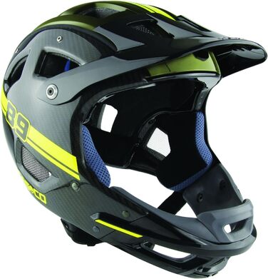 Шолом CASCO MTBE Fullface Black-Carbon Neon, розмір 56-58 см