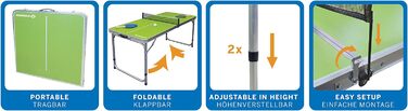 Стіл для настільного тенісу Schildkrt Midi, ідеально підходить для невеликого саду або для квартири, в т.ч. набір сіток Портативний міді стіл для настільного тенісу, 838580