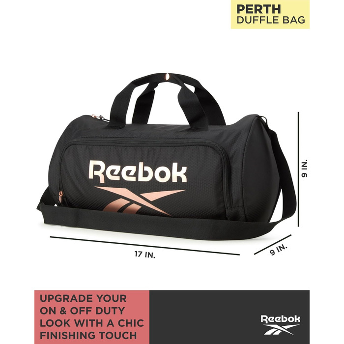 Спортивна міні-спортивна сумка Reebok Perth, легка, подорожі, пляж, йога, Onesize (чорне/рожеве золото)