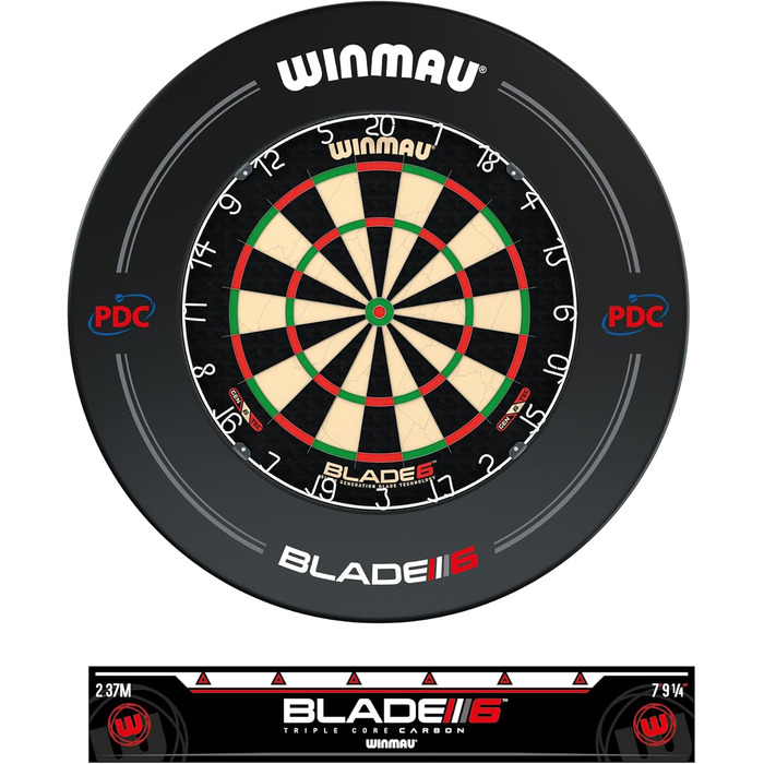 Набір дартбордів WINMAU Blade 6 зі світлодіодною, об'ємною та очеською лінією